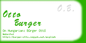 otto burger business card